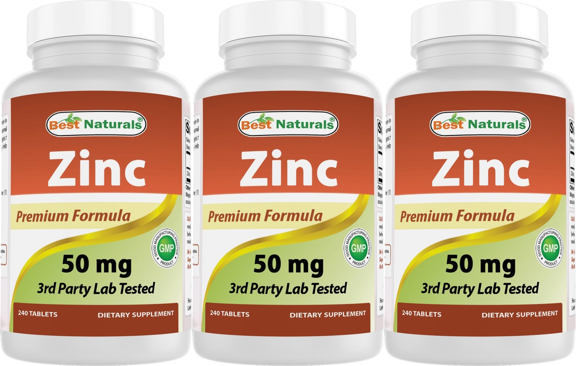 Best Naturals Zinc Gluconate 50mg Zinc Supplement Tablets 720 Count