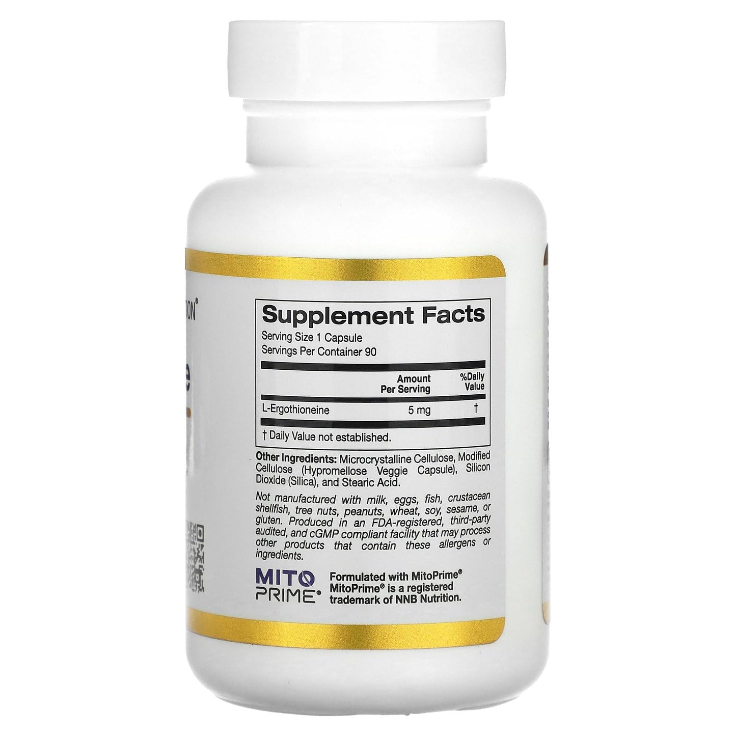 California Gold Nutrition Ergothioneine 5 mg, 90 Veggie Capsules
