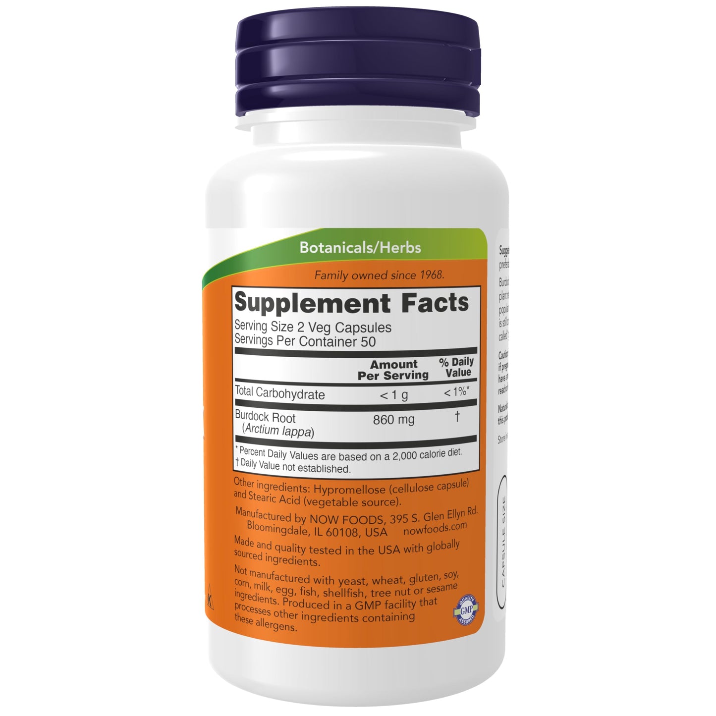 NOW Foods Burdock Root (Arctium lappa) 430 mg Herbal Supplement Capsule 100 Count