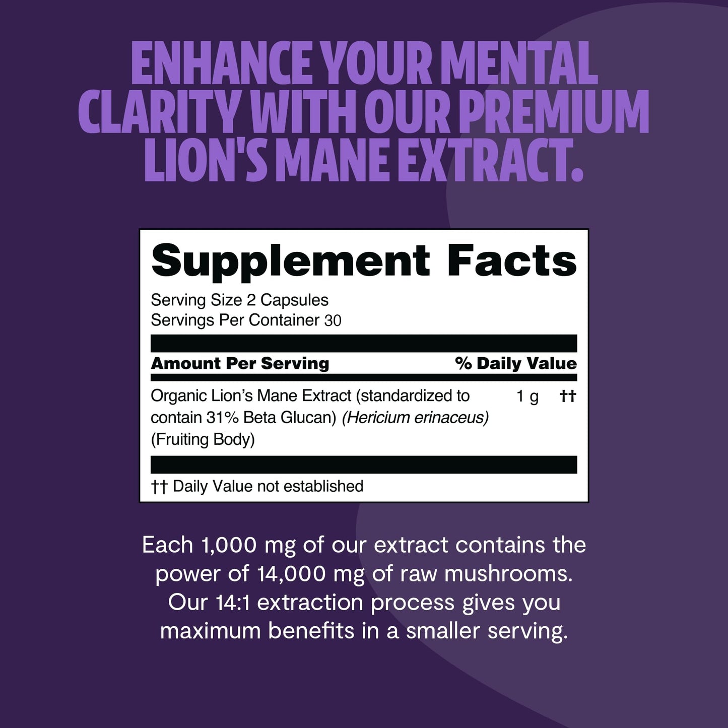 FreshCap Mushrooms Premium Organic Lions Mane Capsules, 180 Capsules