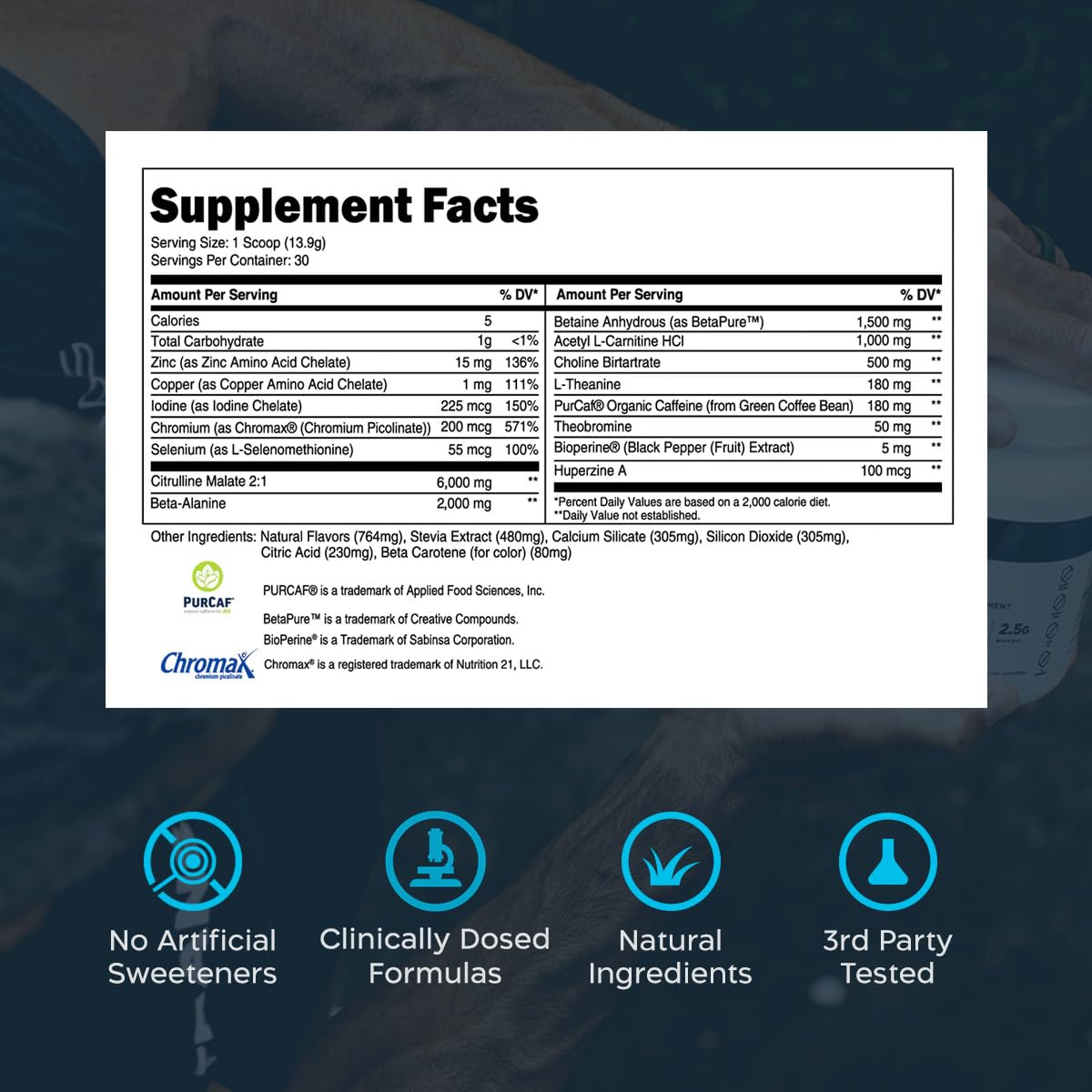 Transparent Labs Lean Pre-Workout Powder 30 Servings