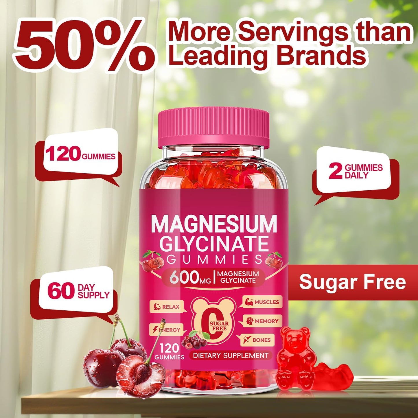 Cytona Magnesium Glycinate 600mg Gummies 120 Count