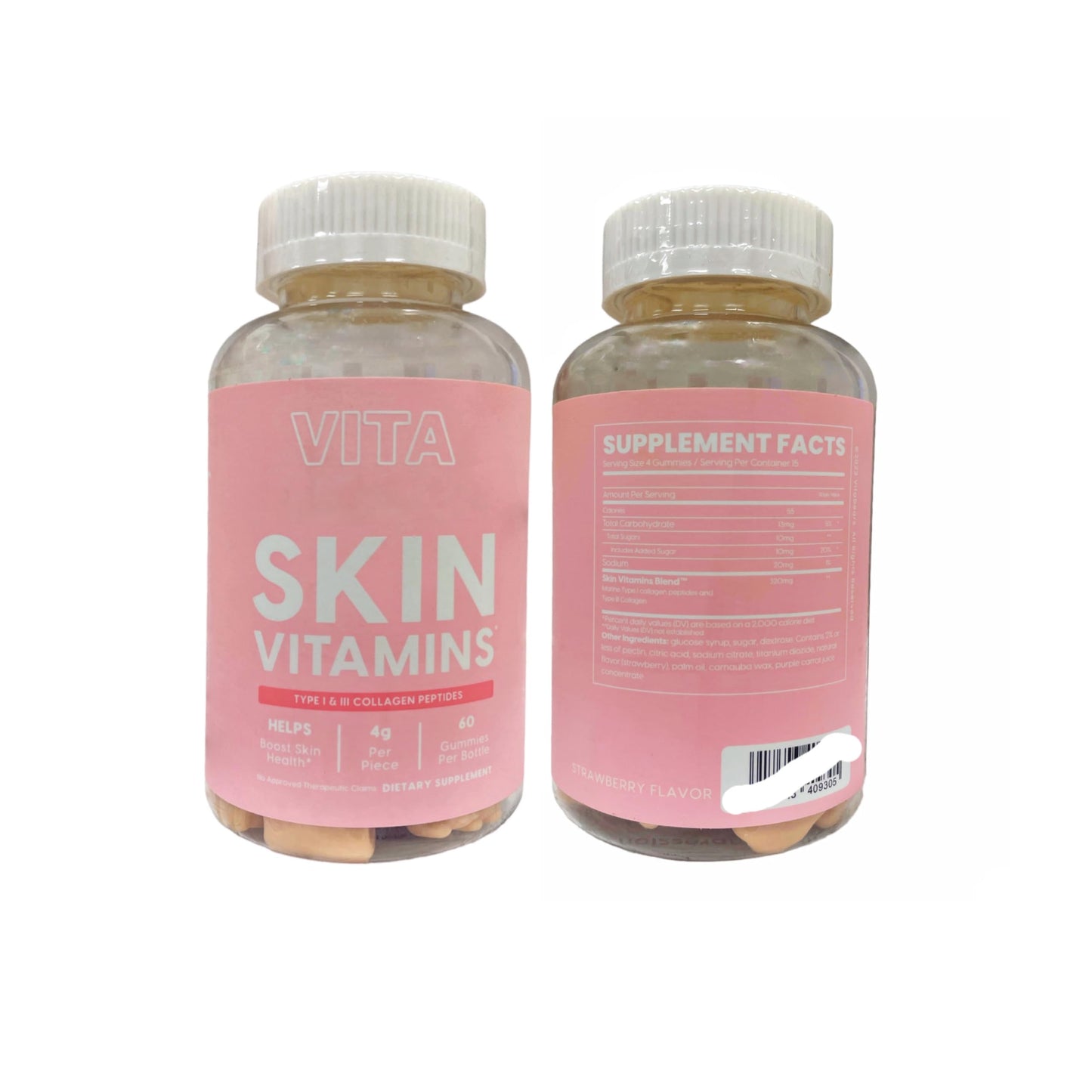 Generic Vita Skin Vitamins Collagen Gummies Type 1 & 3 Peptides, 60 Gummies