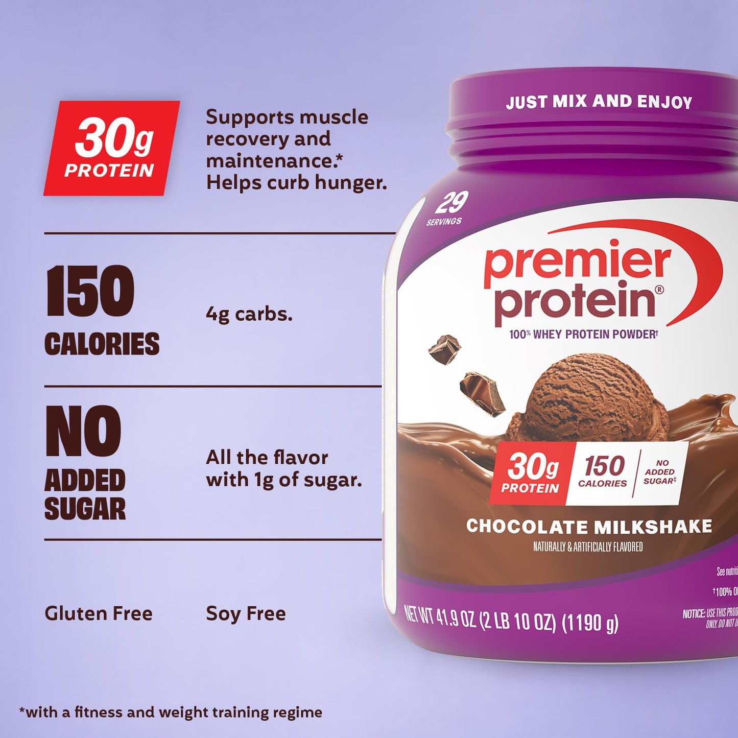 Premier Protein 30g High Protein Powder, 100% Whey, Chocolate 41.9 oz