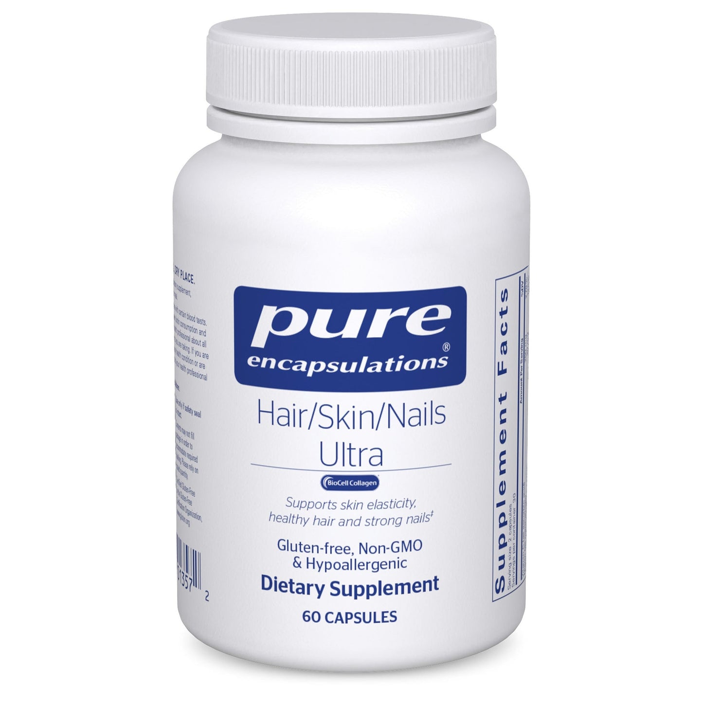 Pure Encapsulations Hair/Skin/Nails Ultra Advanced Beauty Supplement - Biotin & Collagen, 60 Capsules