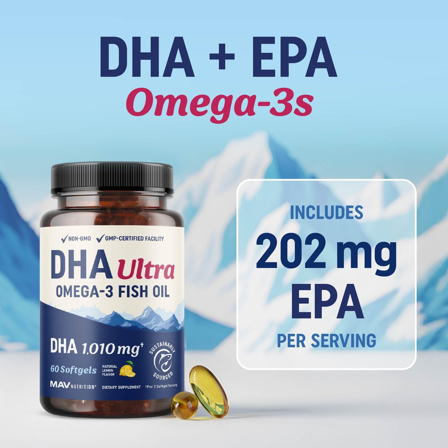 MAV NUTRITION DHA Ultra 1,010MG Softgels 60 Count