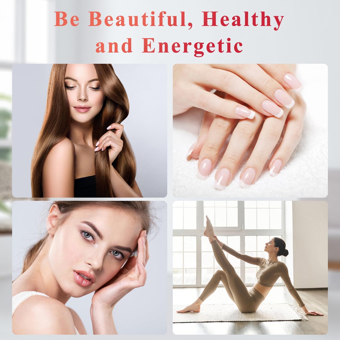 Hurdilen Hair Skin and Nails Gummies Biotin Collagen, 10000mcg, 90 Gummies