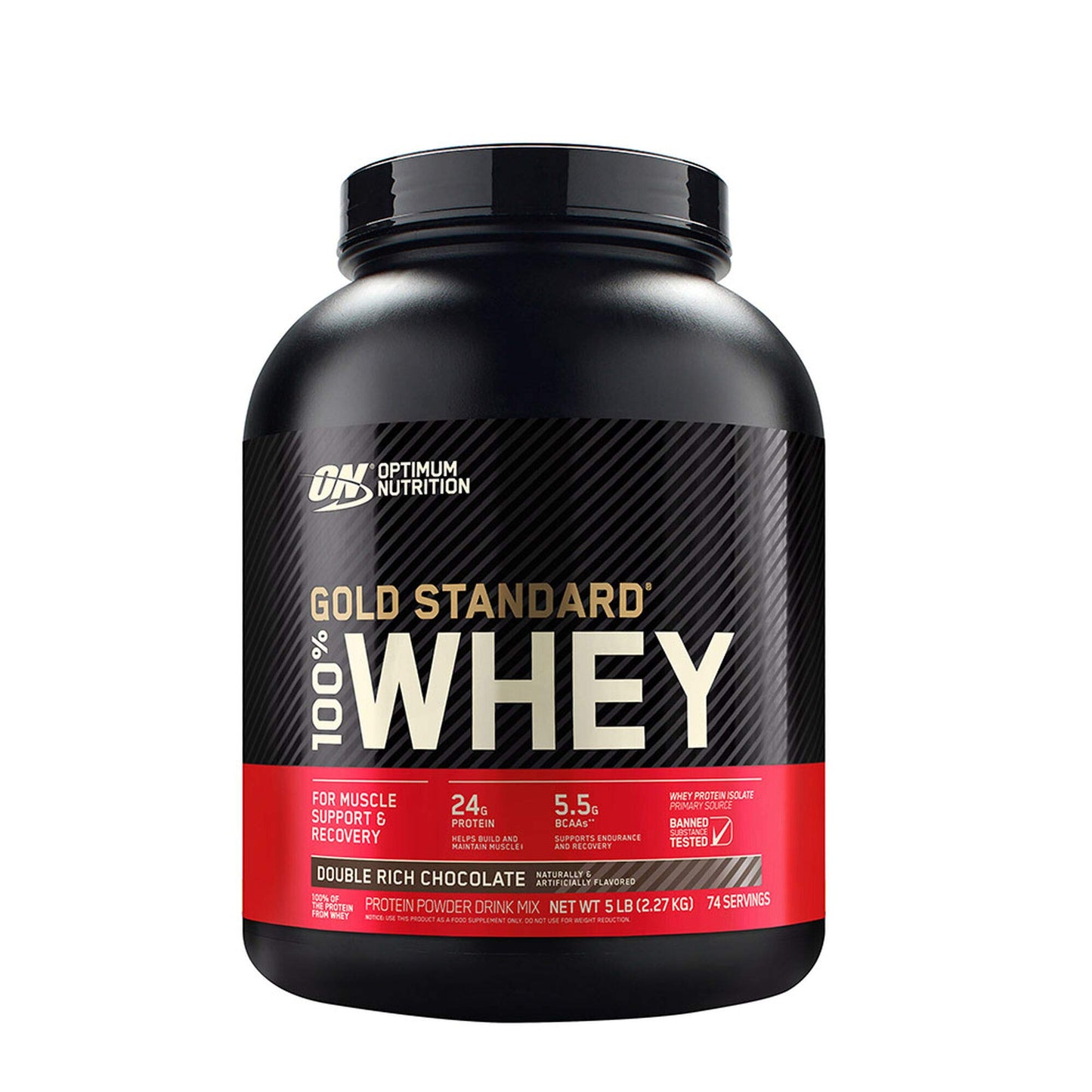 Optimum Nutrition 100% Whey Gold Chocolate Whey Protein Powder 5 lb (80 Servings)