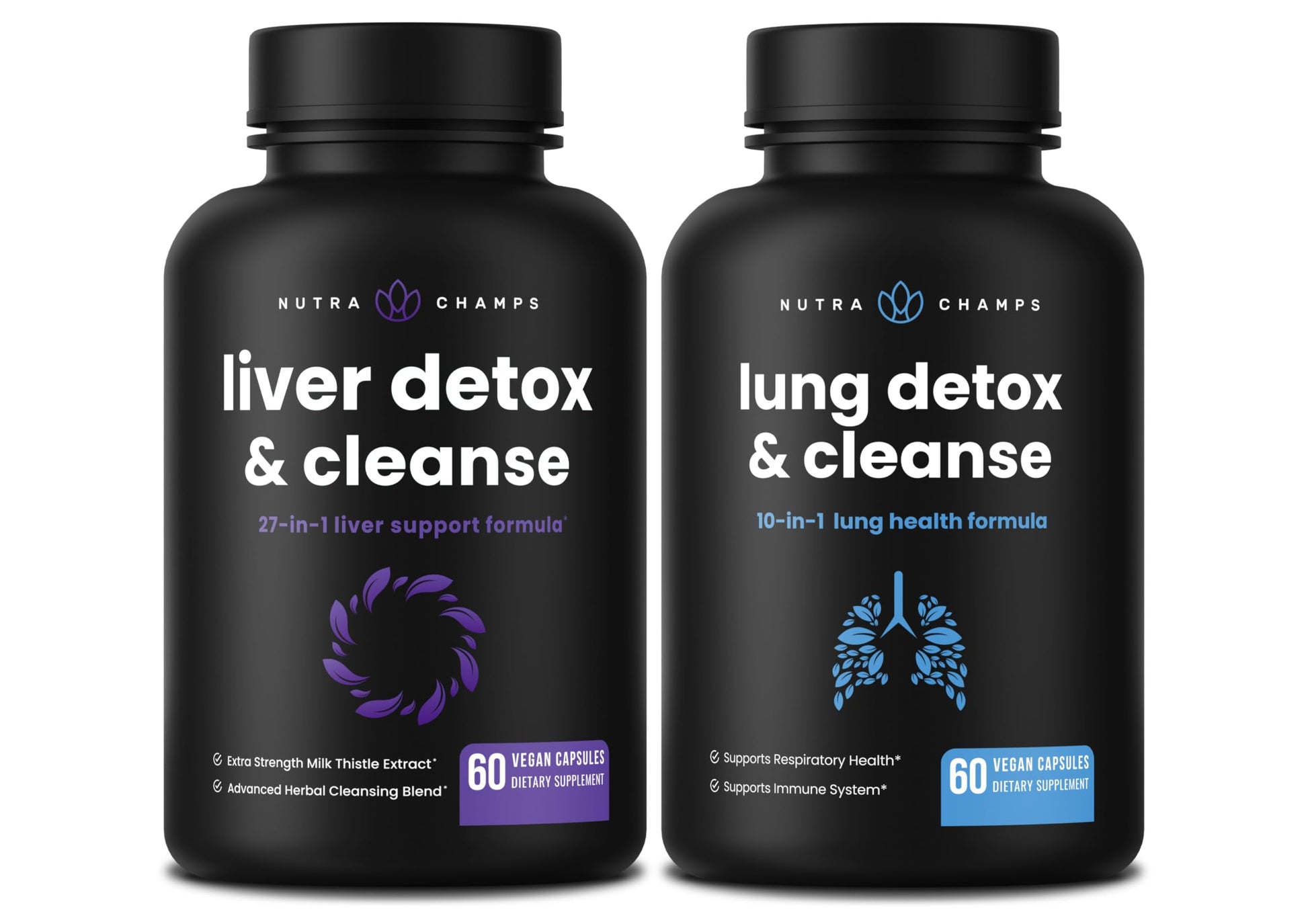 NutraChamps Liver Cleanse and Lung Cleanse Capsules, 2-Pack Bundle