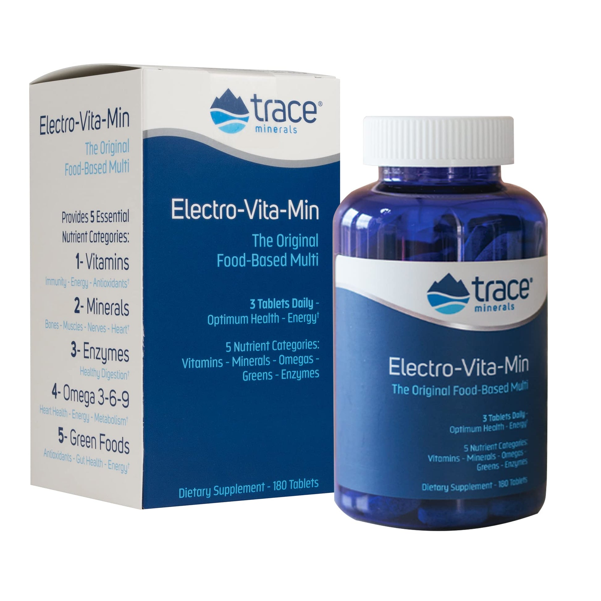 Trace Minerals Electro-Vita-Min the Original Food-Based Multi Tablets, 180 Count