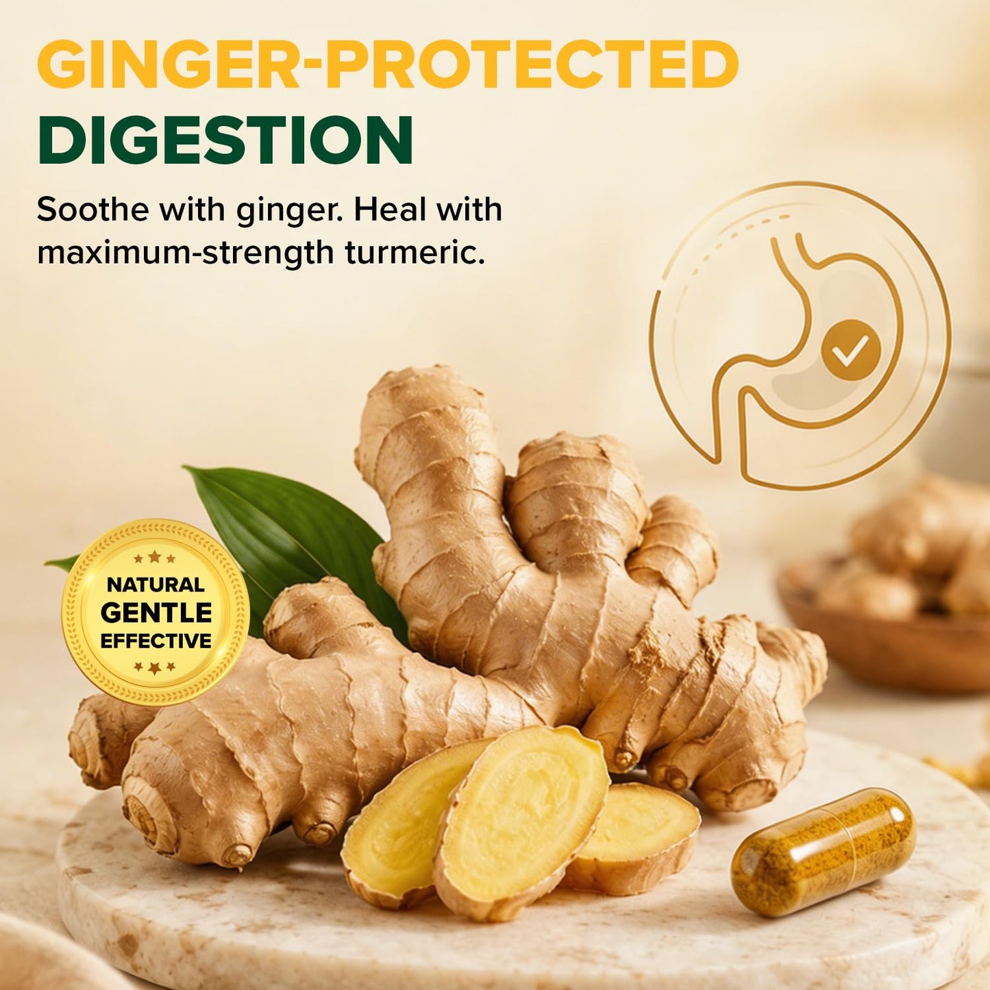 VAHDAM Extra Strength Turmeric Ginger Supplement with 1500mg Curcuminoids per Serving, Added Piperine for Better Absorption, Supports Joint Health and Mobility, Capsule 90 Count