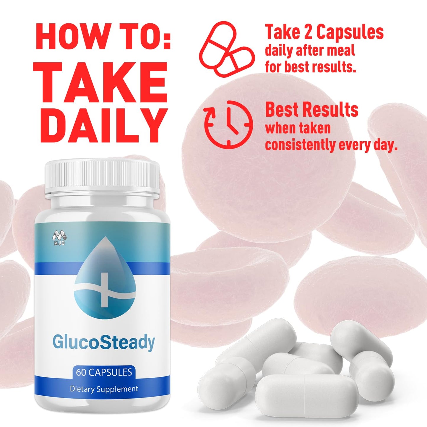 MJO GlucoSteady Capsules, 120 Count