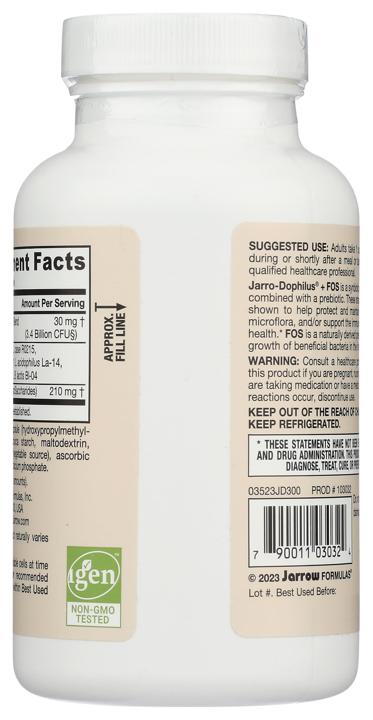 Jarrow Formulas Dophilus Plus FOS Capsules 300 Count