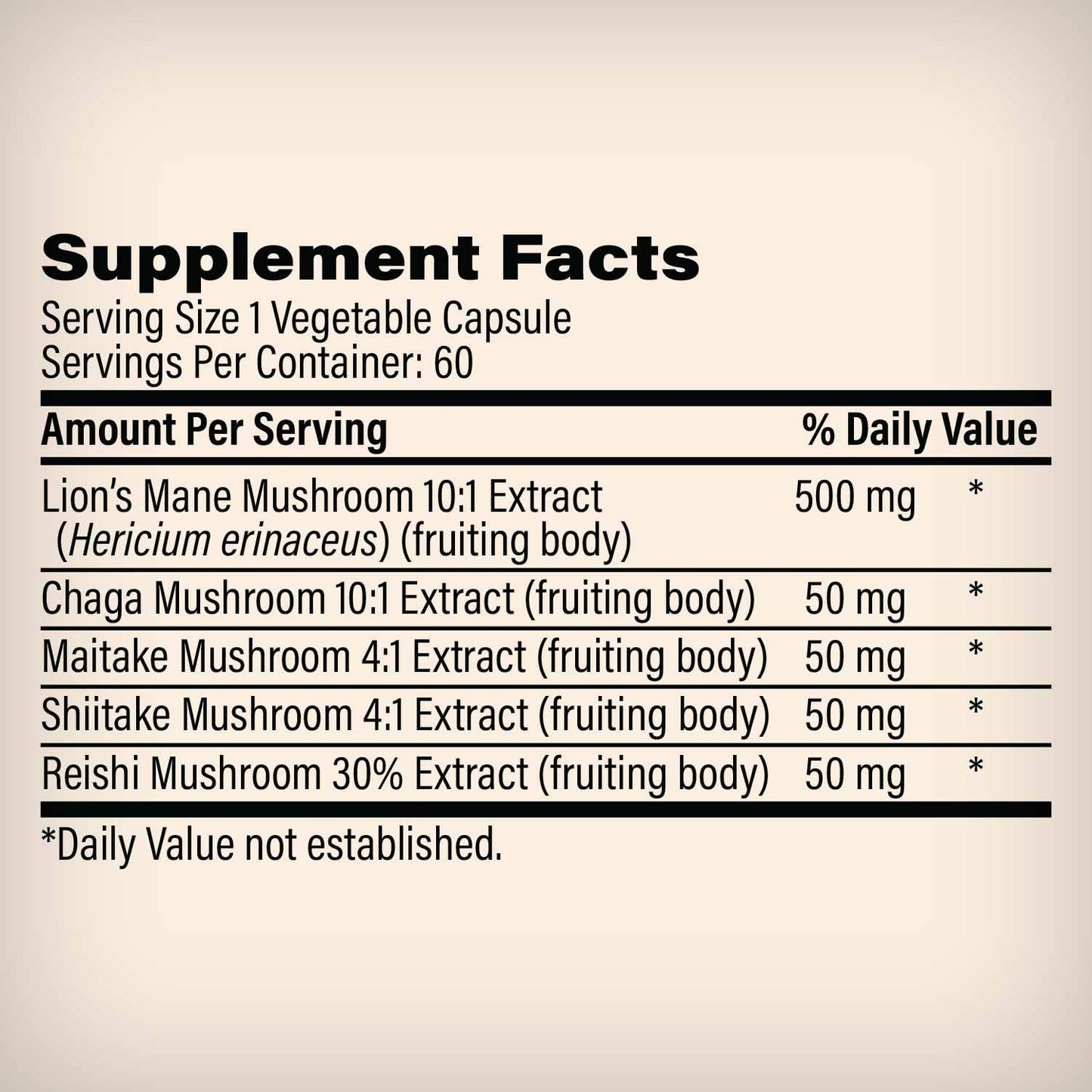 MyLifeZen Lion’s Mane Complex with Mushroom Blend 60 Veggie Capsules