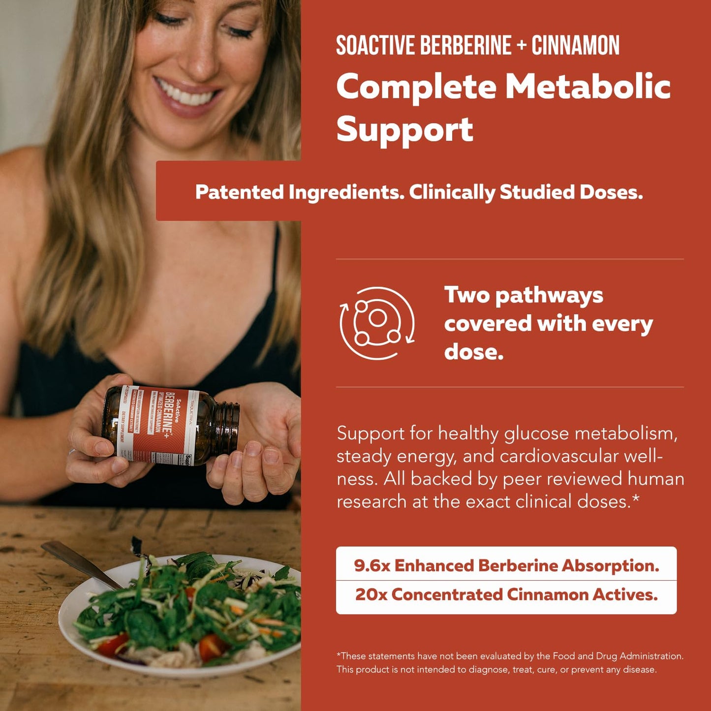 Triquetra Health SoActive Berberine + Optimized Cinnamon 550mg 120 Capsules