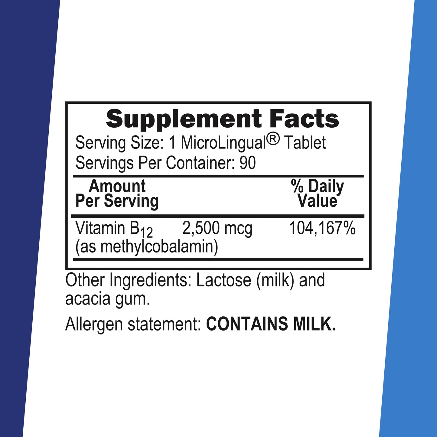 Superior Source No Shot Vitamin B12 Methylcobalamin 2,500 mcg Quick Dissolve MicroLingual Tablets 90 Count