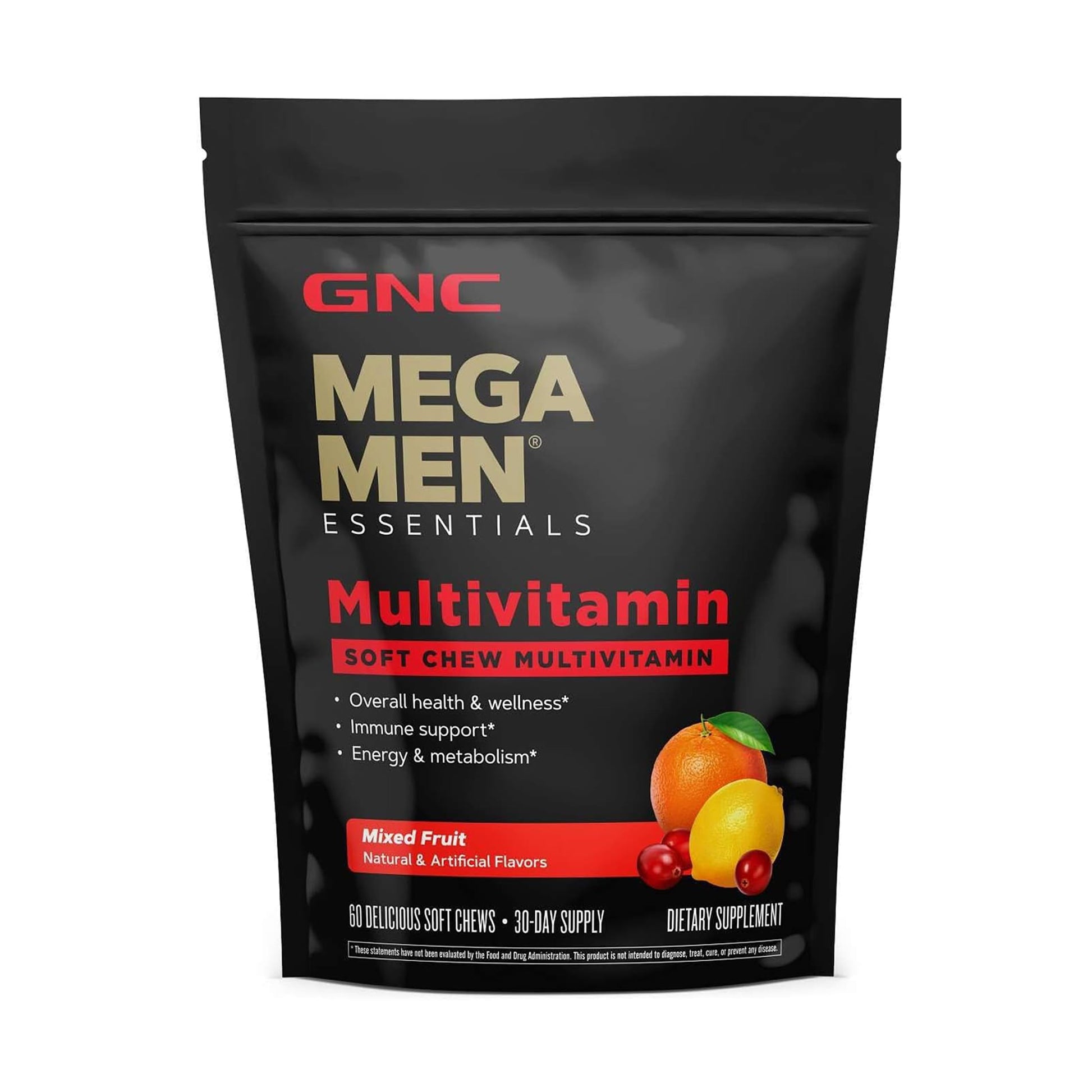 GNC Mega Men Soft Chew Multivitamin for Men Caplet 60 Count