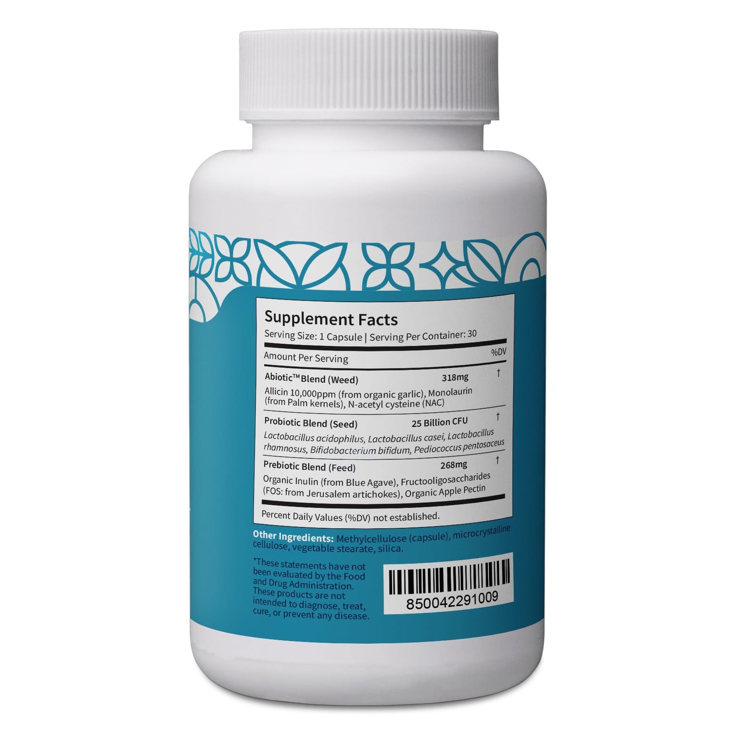Pattern Wellness Gut Support Digestive Probiotic + Prebiotic Capsule, 30 Count