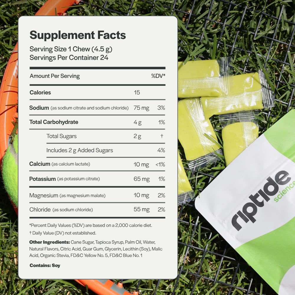 Riptide Electrolyte Chews Green Apple, 24 Chews