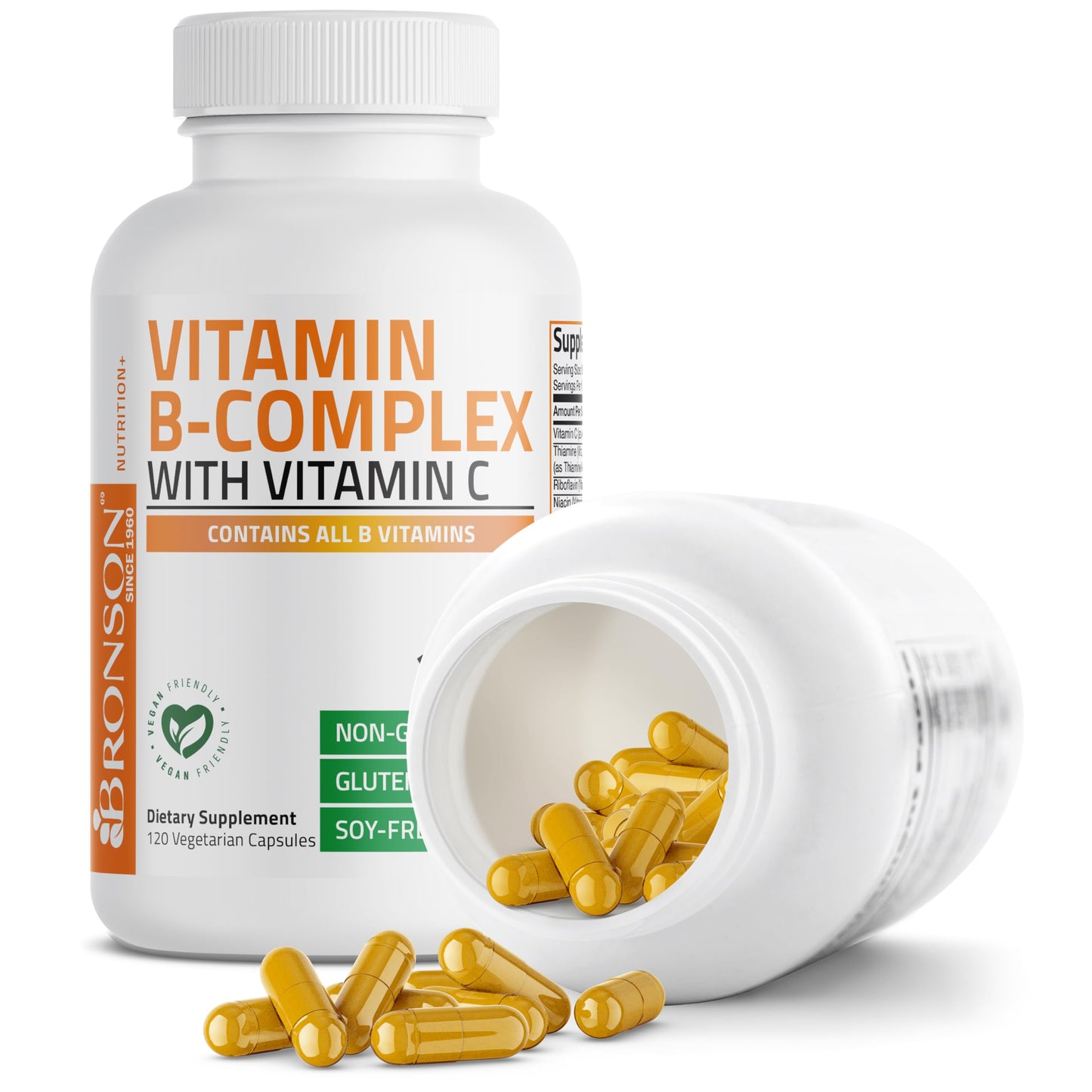 Bronson Vitamin B Complex with Vitamin C Capsules, 120 Capsules