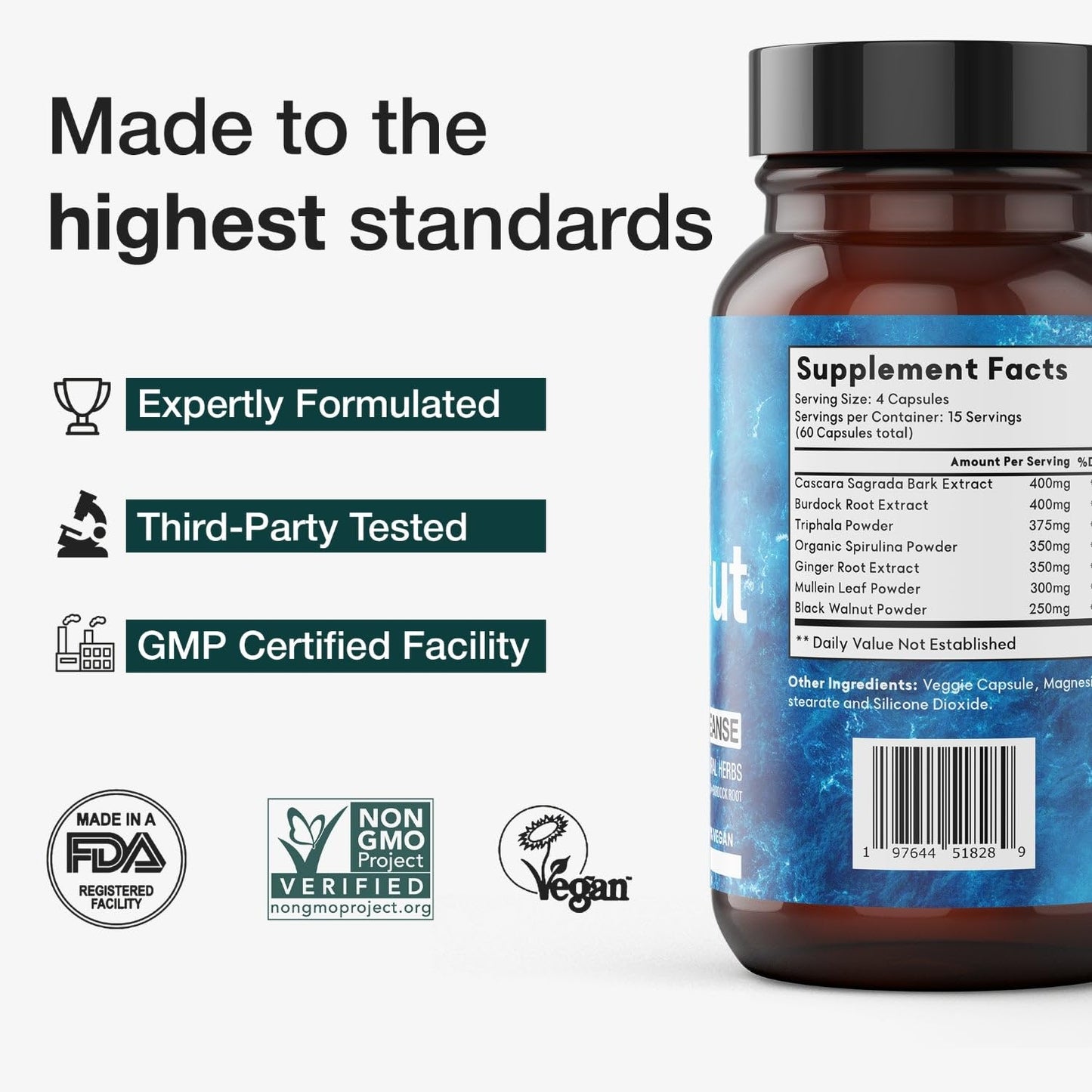 TooCut Detox - Body Detox Supplement for Digestive Support, Gut Health & Natural Cleansing - Helps Reduce Bloating & Supports Energy - 7 Herbal Ingredient Plant-Based Formula Capsule, 60 Count