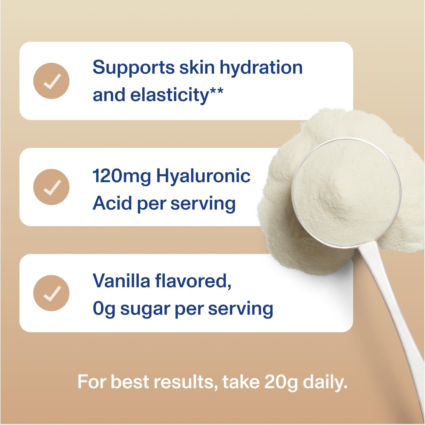 Vital Proteins Collagen Peptides Advanced, Hydrolyzed Peptides with Hyaluronic Acid and Vitamin C - Vanilla Flavor Powder, 21 oz