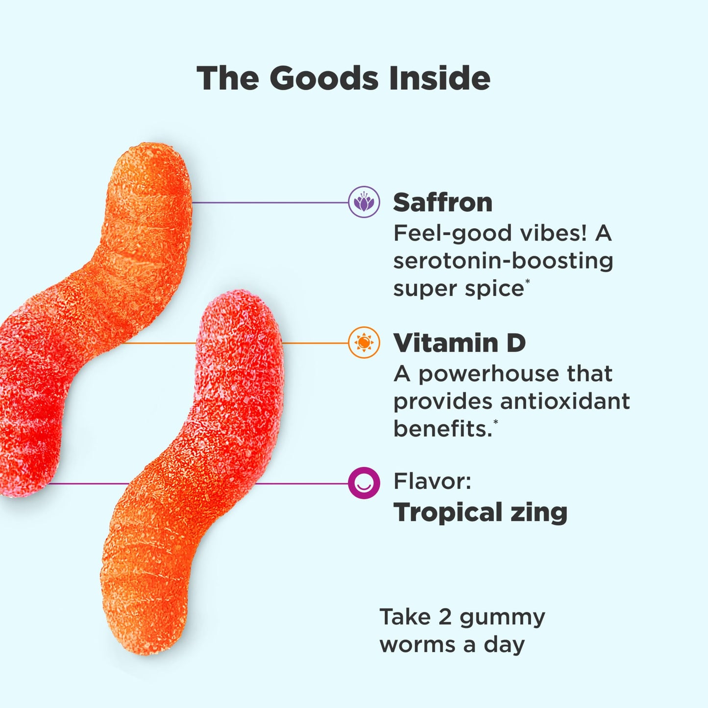 OLLY Hello Happy Gummy Worms & Goodbye Stress Softgels 90 Count