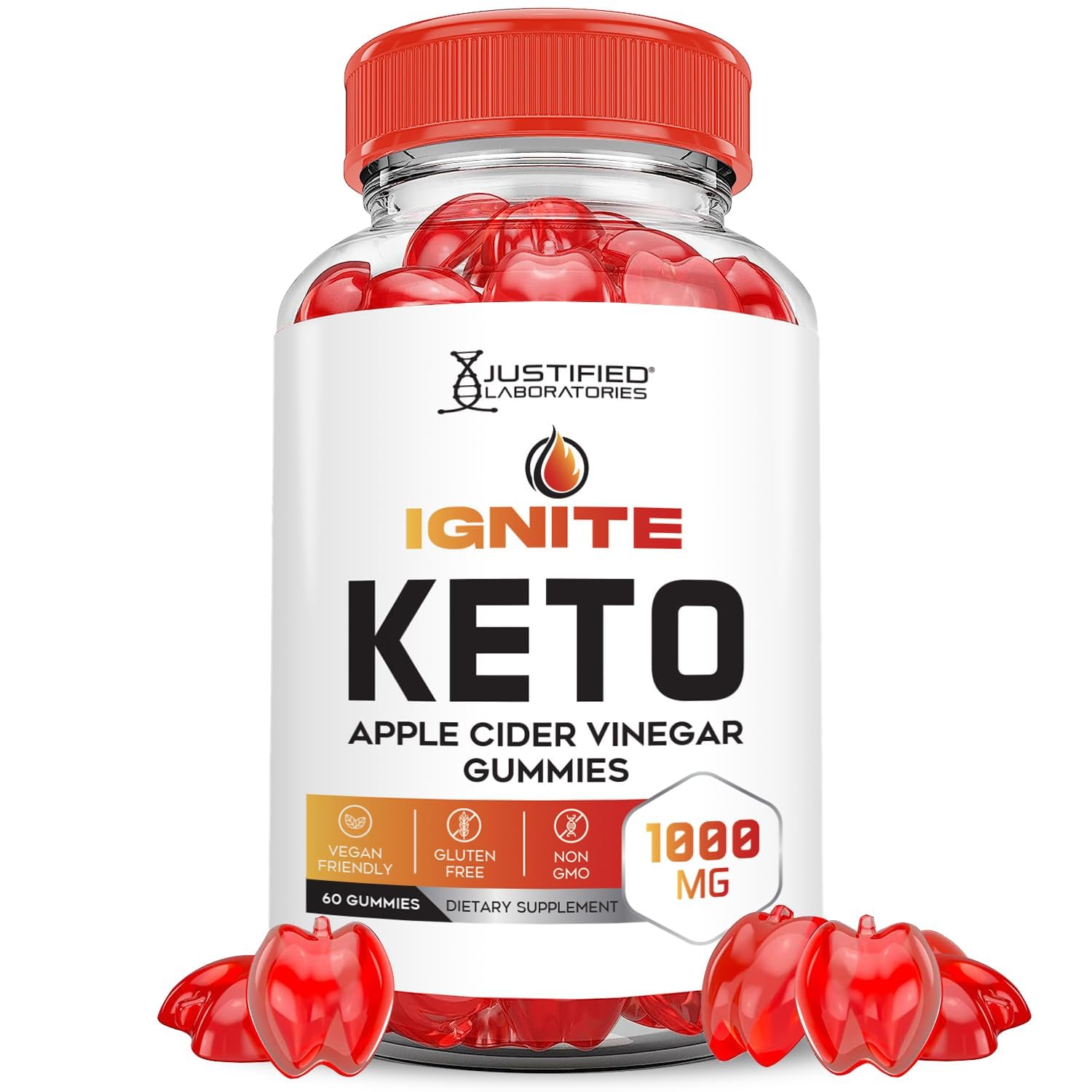 Justified Laboratories Ignite Keto ACV Gummies 1000mg, 60 Gummies