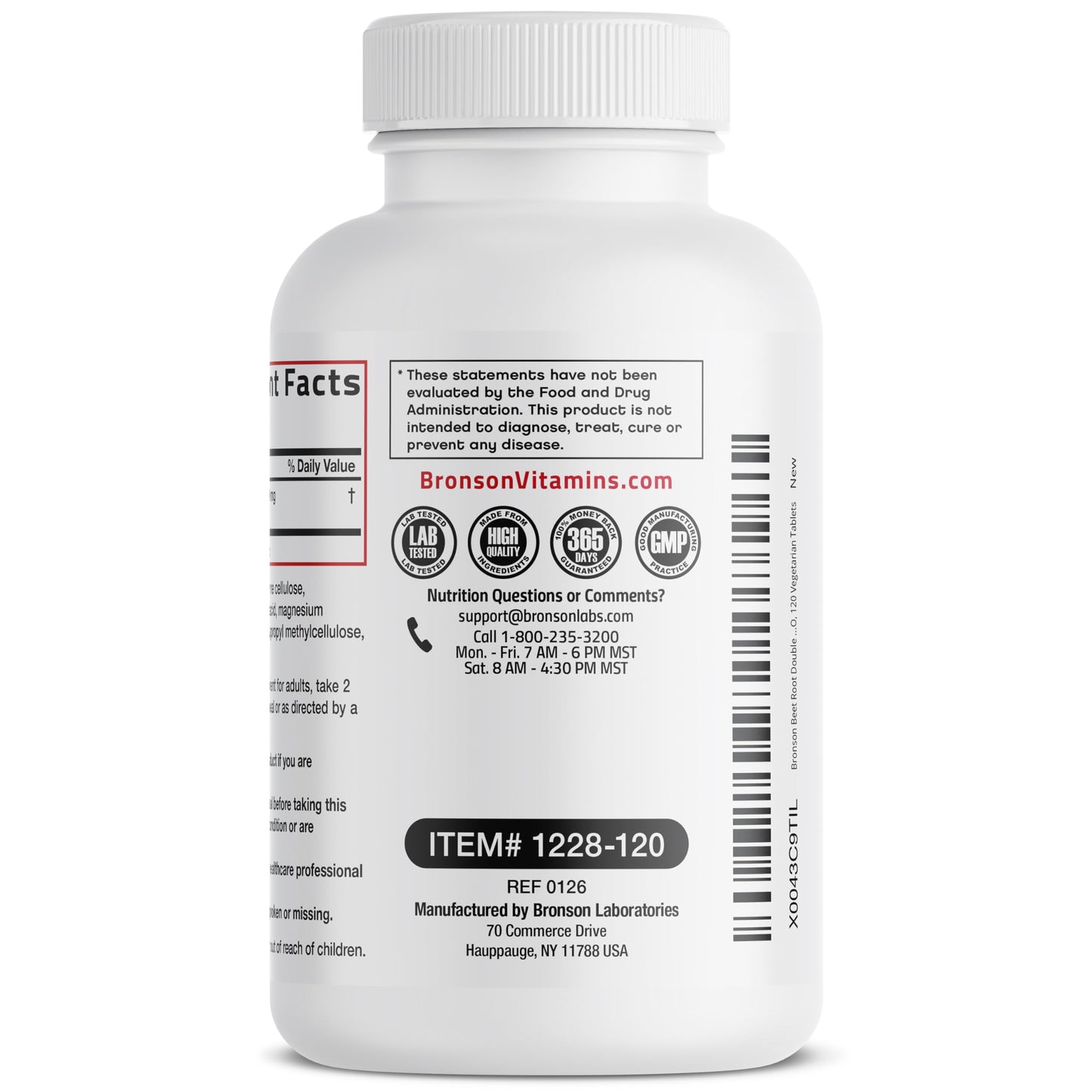 Bronson Beet Root Double Strength Non-GMO Tablet 120 Count