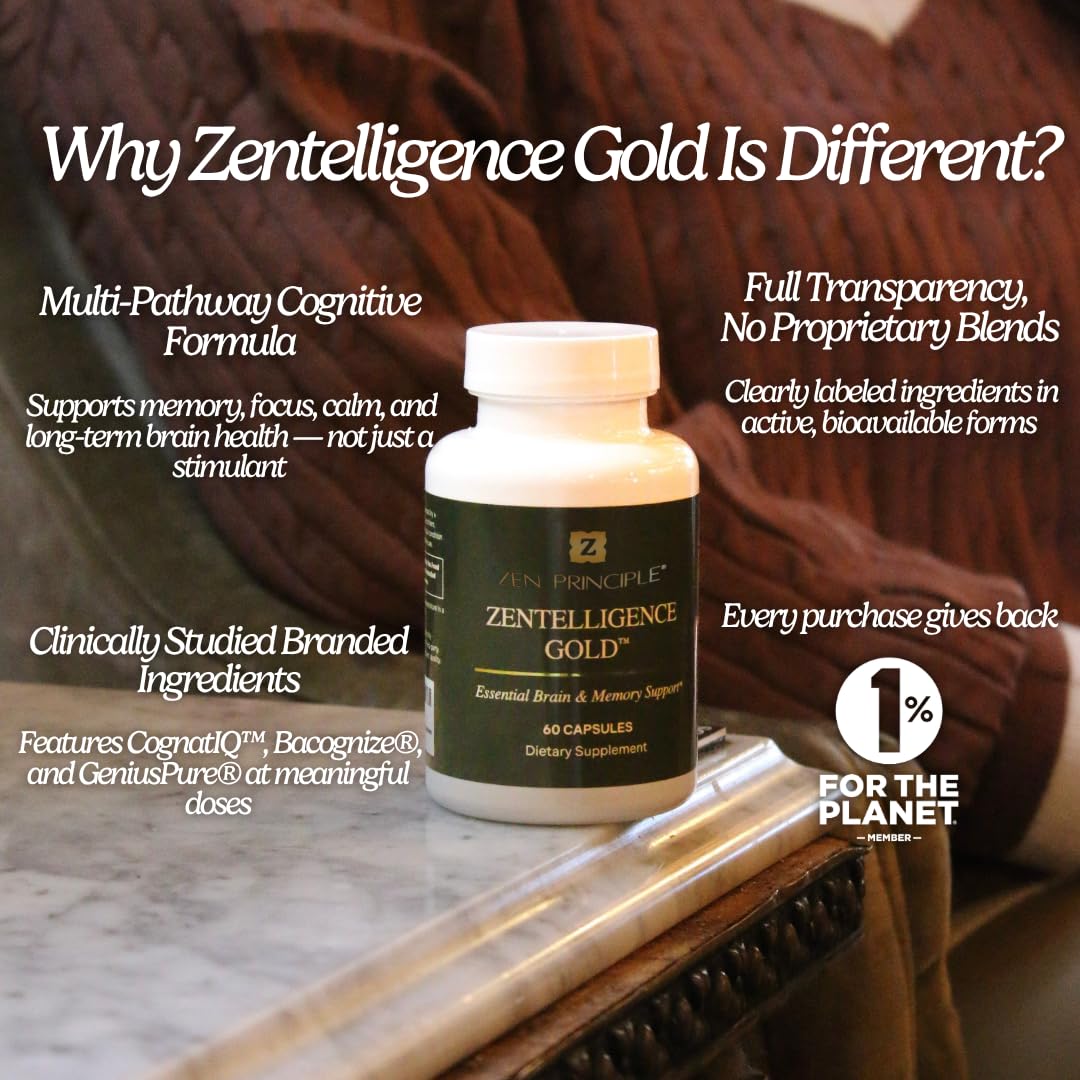 Zen Principle Zentelligence Gold Brain Supplement Capsule 60 Count
