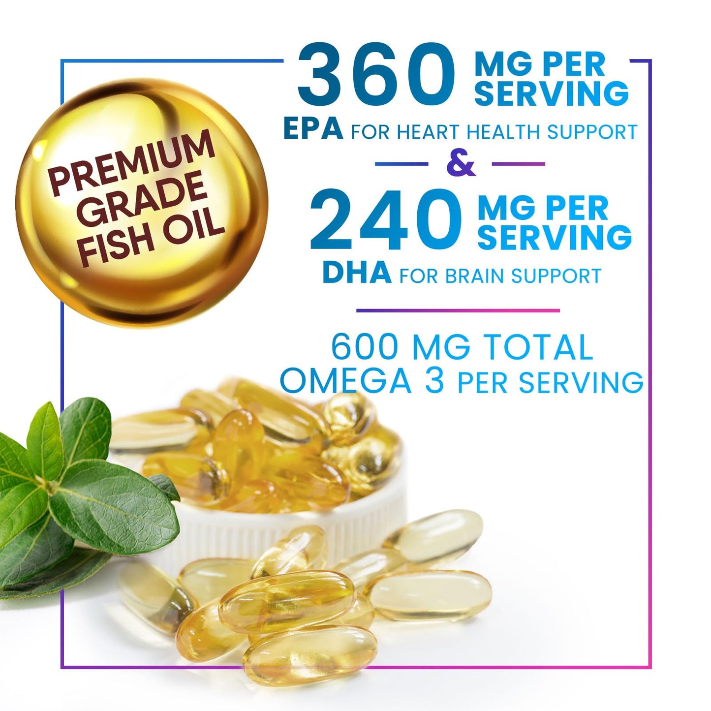Nature's Peak Omega 3 Fish Oil Supplements Softgels 60