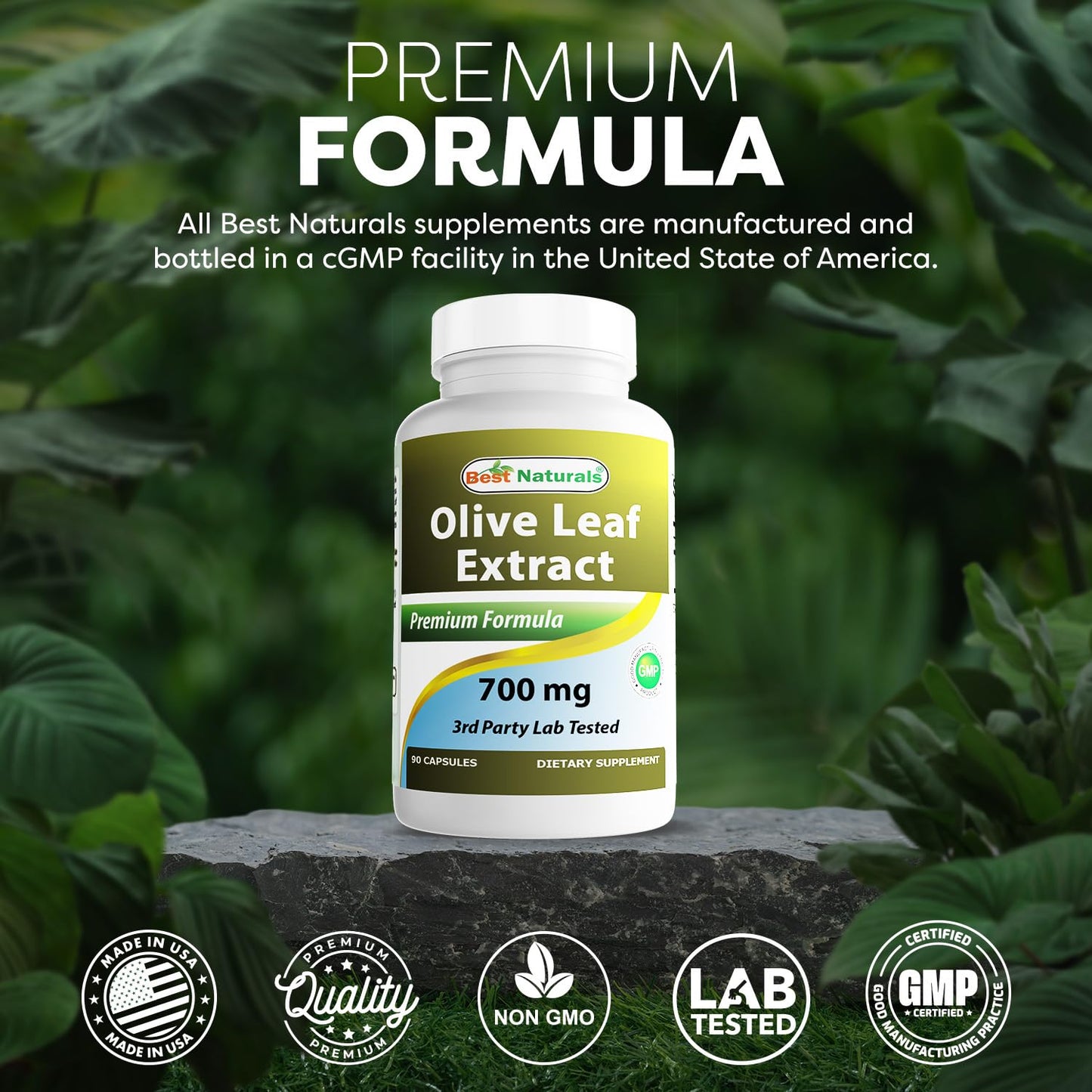 Best Naturals Olive Leaf Extract 700 mg Capsules, 90 Count