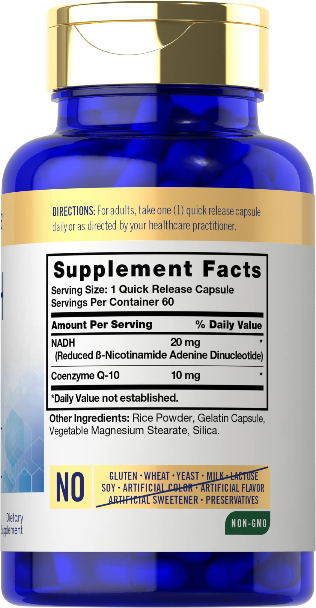 Carlyle NADH CoQ10 Supplement 20mg, 60 Capsules