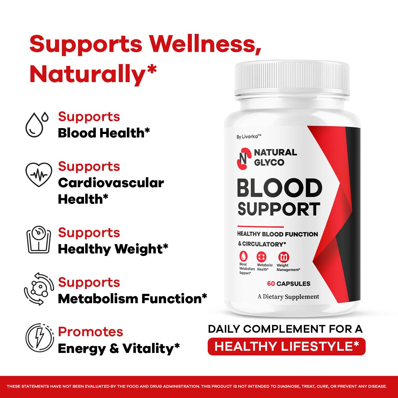 LIVORKA Natural Glyco Support Glycogen Supplement Premium Advanced Formula Capsules 180 Capsules