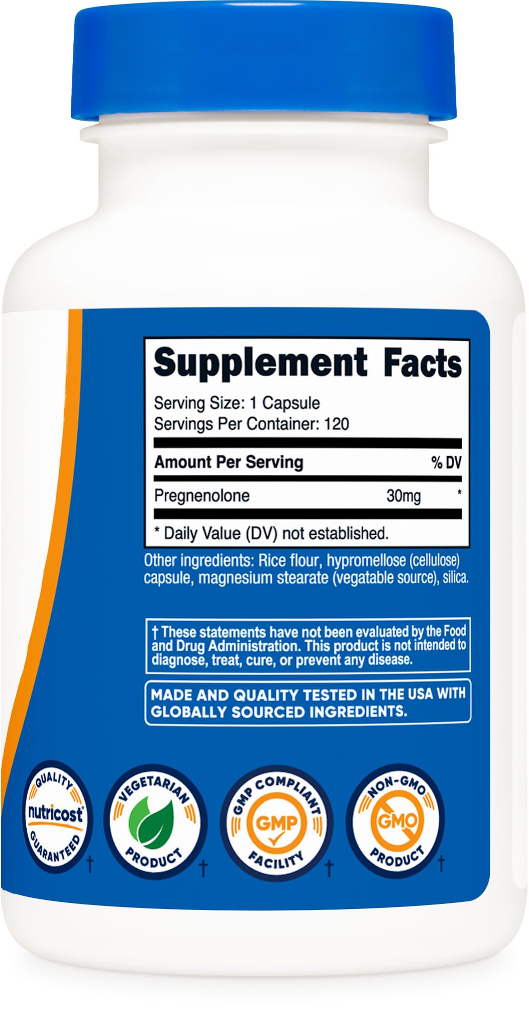 Nutricost Pregnenolone 30mg Capsules, 120 Count