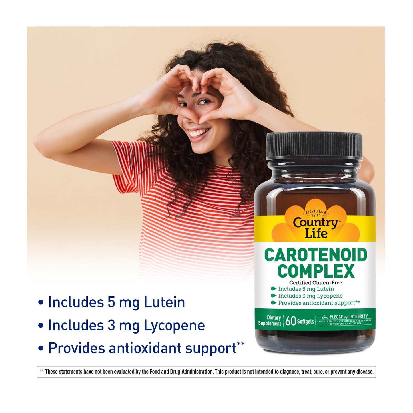 Country Life Carotenoid Complex with Lutein and Lycopene Softgel, 60