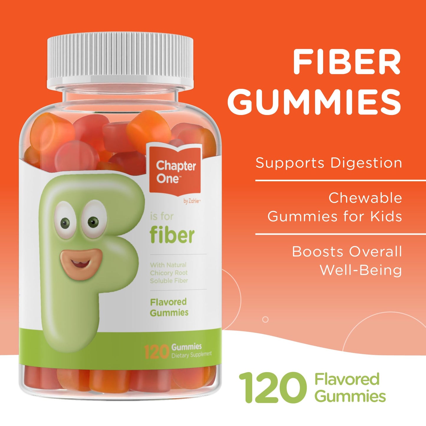 Zahler Fiber Gummies for Adults & Kids Gummy 120 Count