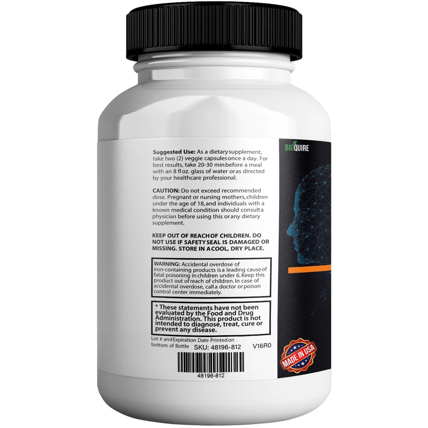 BIOQUIRE CogniStrong Max Extra Strength Memory and Focus Supplement Capsules 60