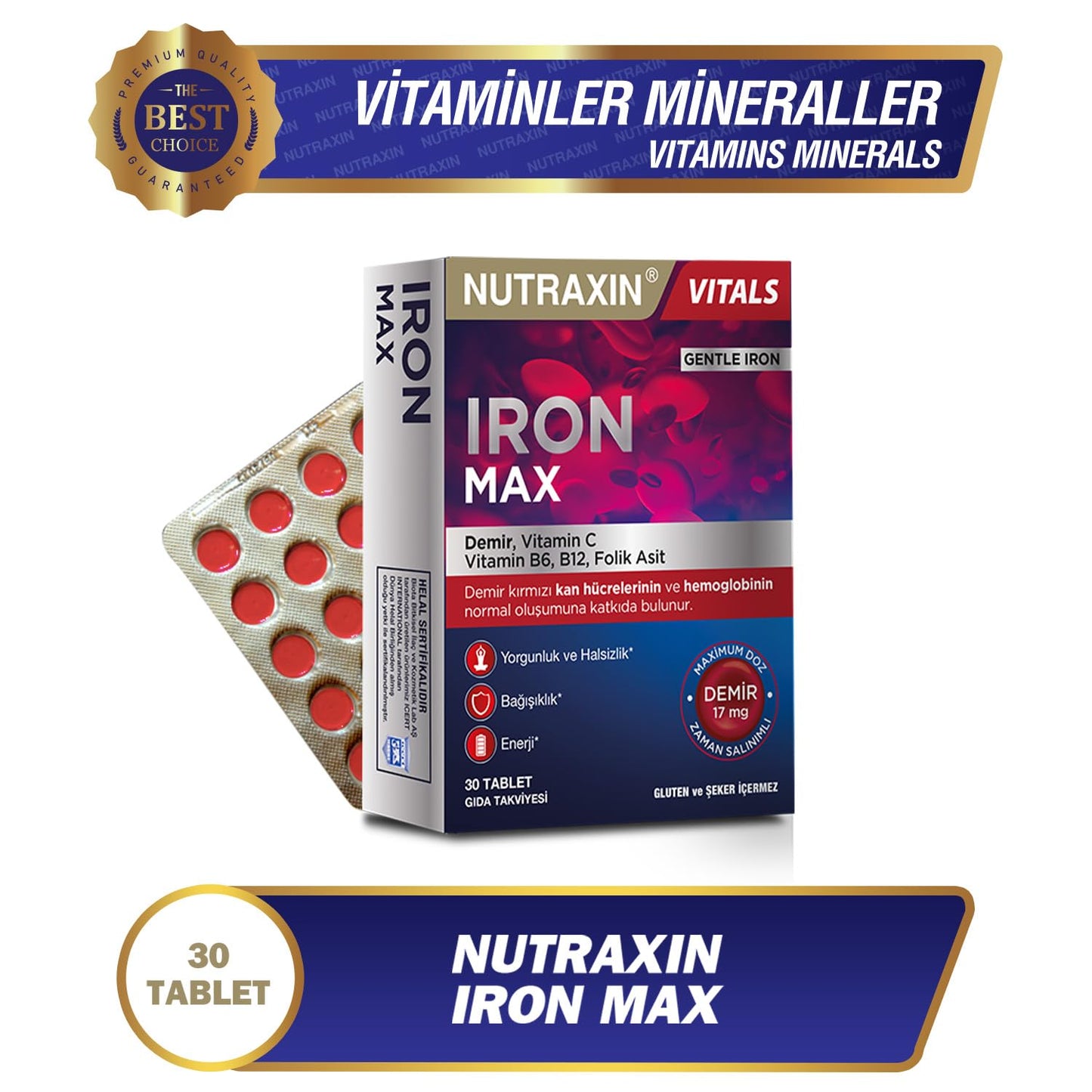 Nutraxin Iron Max 17mg Tablets 30 Count