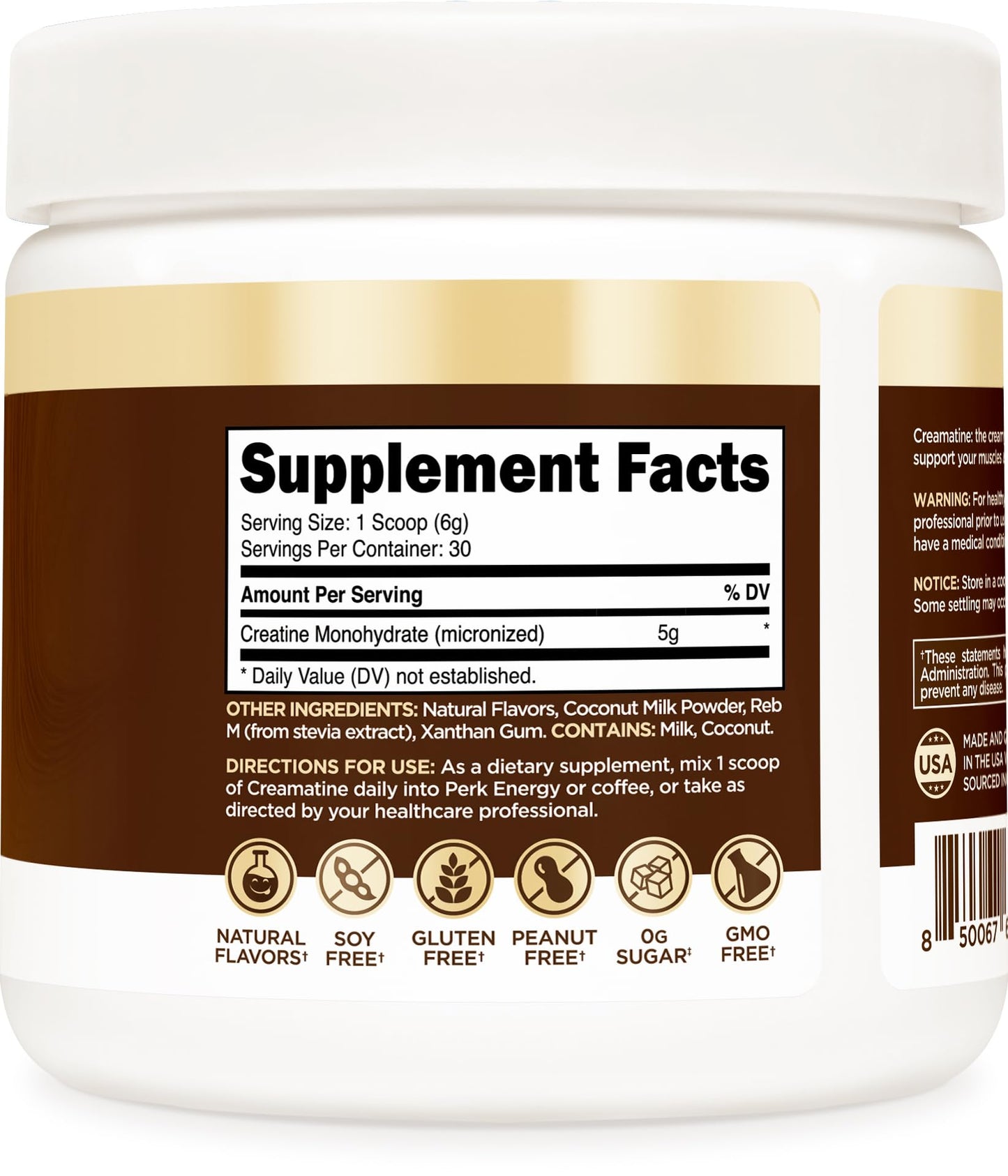 Perk Creamatine (Coconut Cream) Powder 6.3 oz