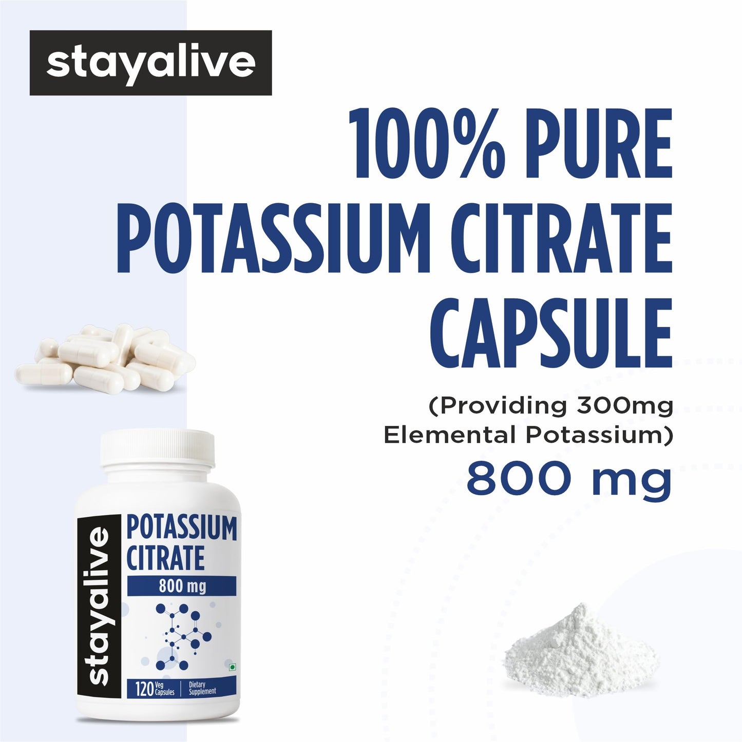 STAY ALIVE Potassium Citrate Supplement Capsule 120 Capsules