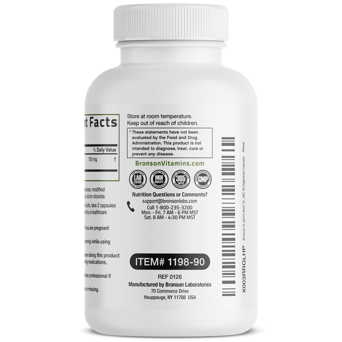Bronson St. John's Wort 700 mg Capsule 90 Count