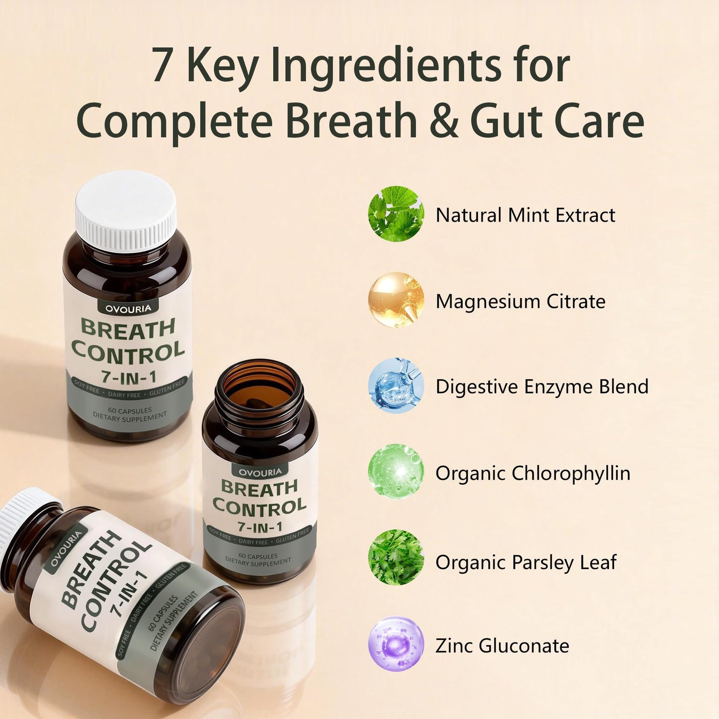 TANSPRESSO ovouria Breath & Gut Balance Capsules 60 Capsules