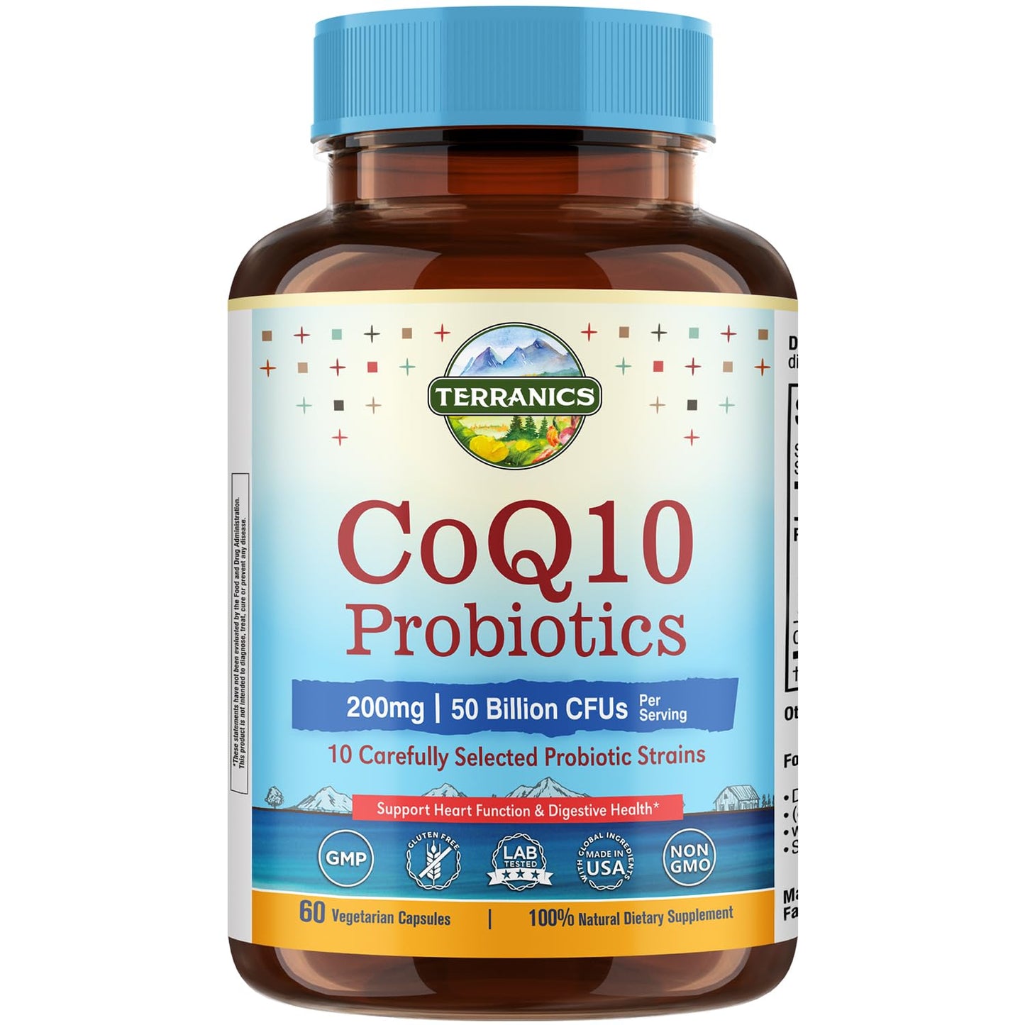 Terranics CoQ10 Probiotics for Women & Men, 60 Capsules
