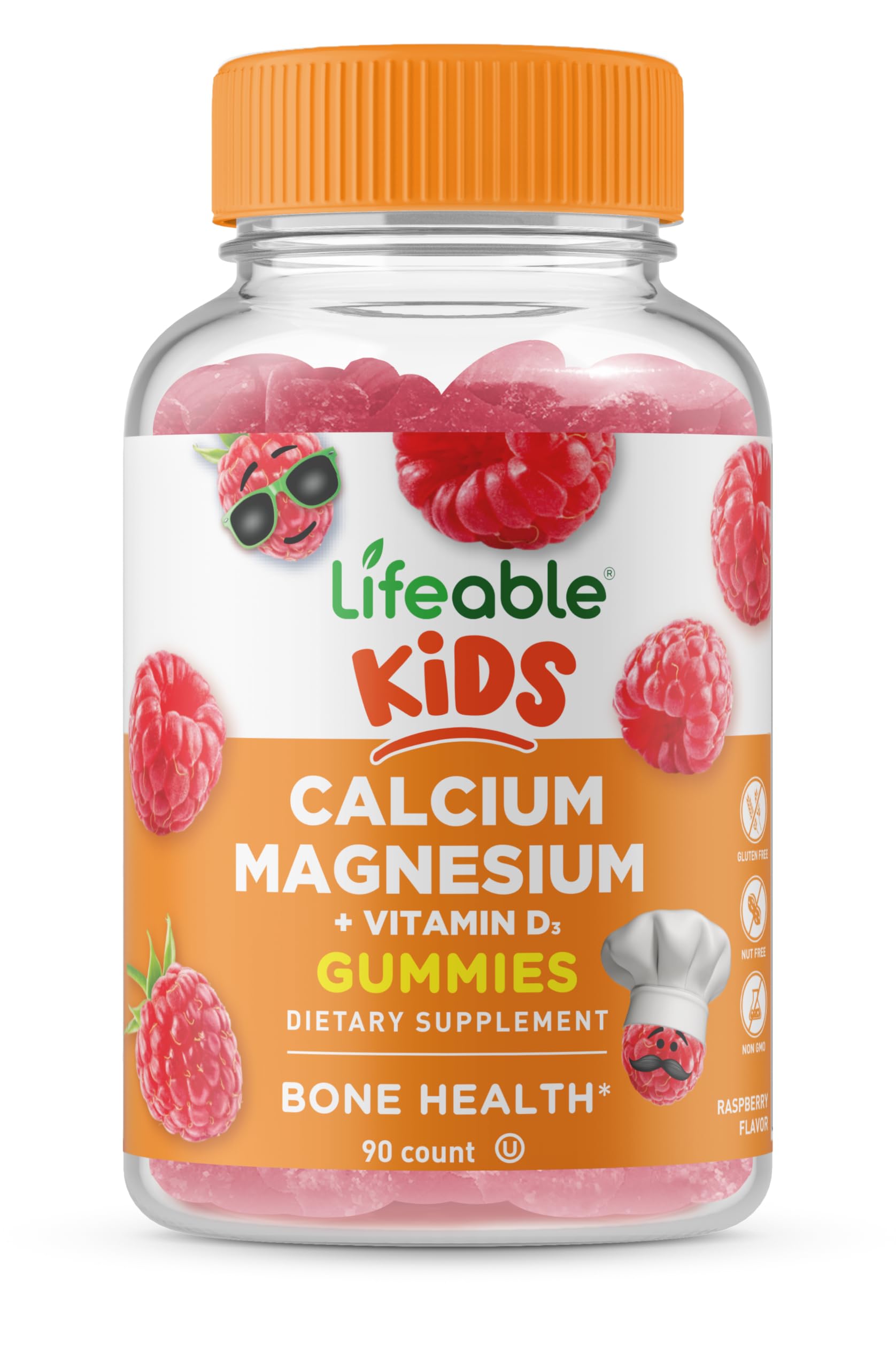Lifeable Kids Calcium Magnesium and Vitamin D Gummies, 90 Count