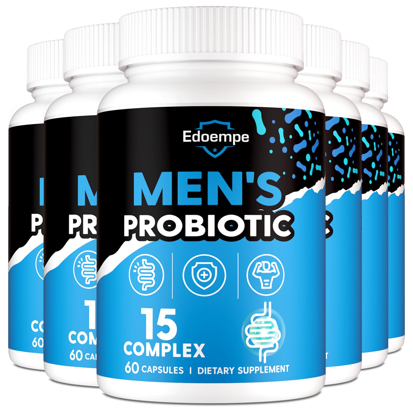 Edoempe Probiotics for Men, 500 Billion CFUs, 12 Strains, with Cranberry, Goji, Turmeric & Amla, Shelf Stable, 60 Capsules