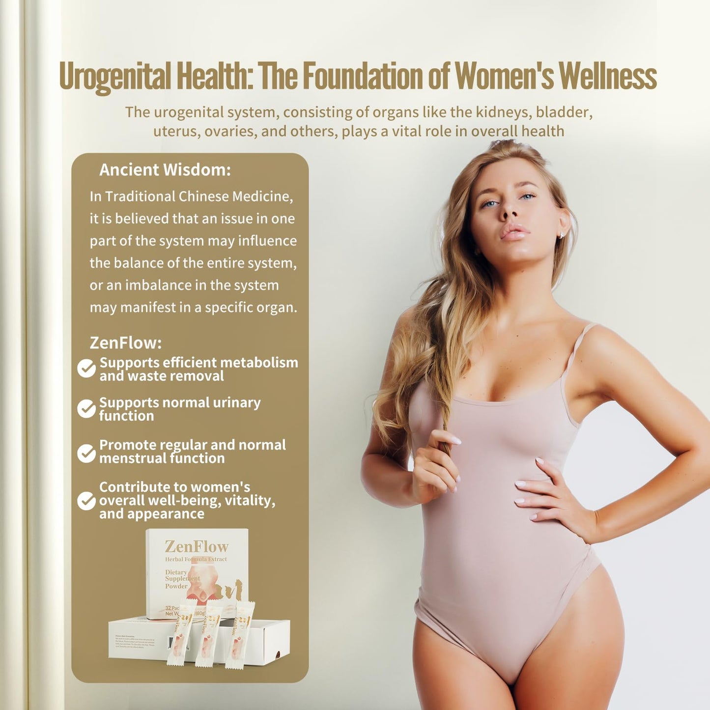 Zeroality ZenFlow PMS and Menstrual Support, TCM, Dong Quai Powder 32 Packets