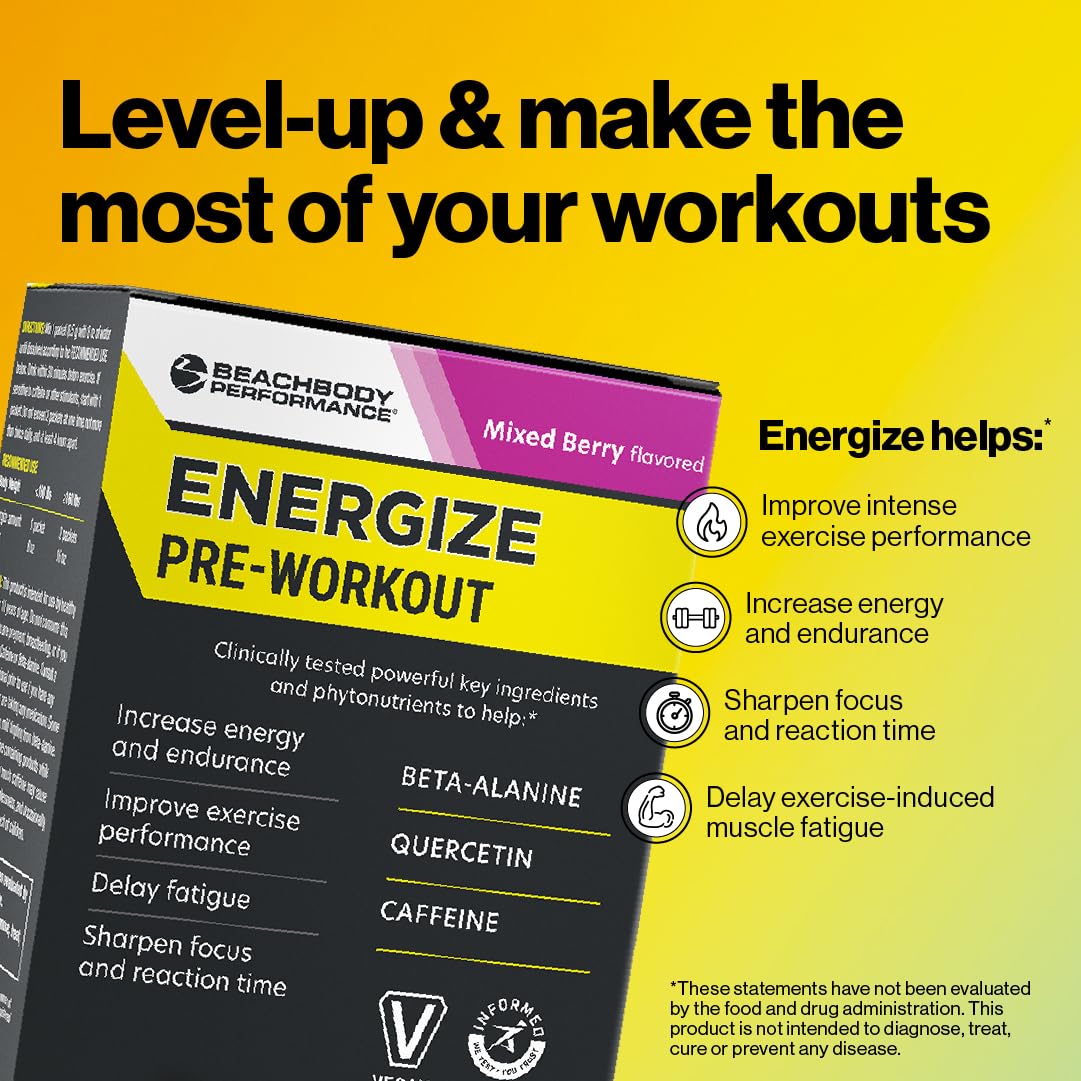BODi Energize Pre Workout Powder 20 Servings