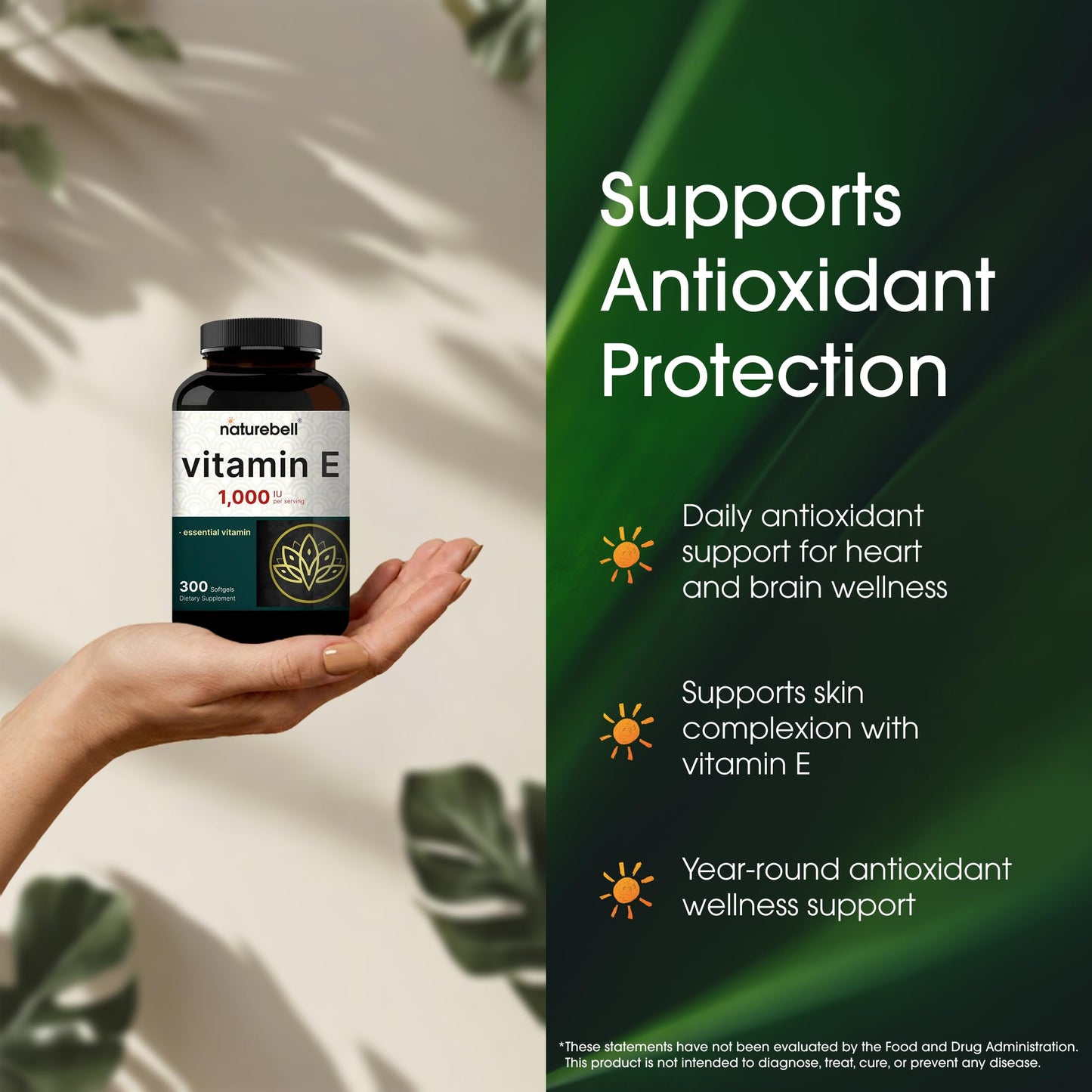 NatureBell Vitamin E 1,000 IU Softgels, 300 Softgels