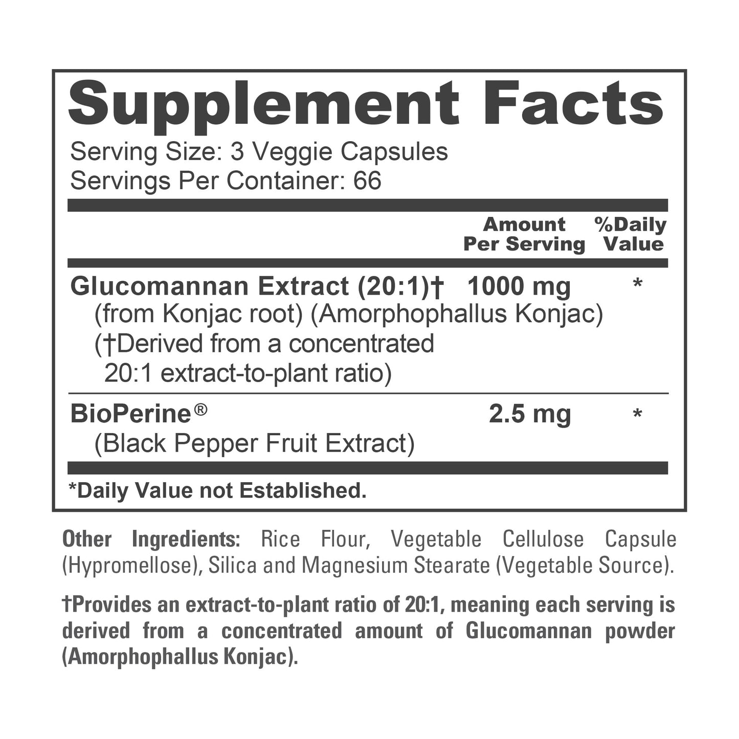 NusaPure Glucomannan (Konjac Root) 1000mg Capsules, 200 Count